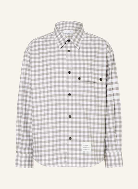 THOM BROWNE. Hemd Regular Fit GRAU / WEISS