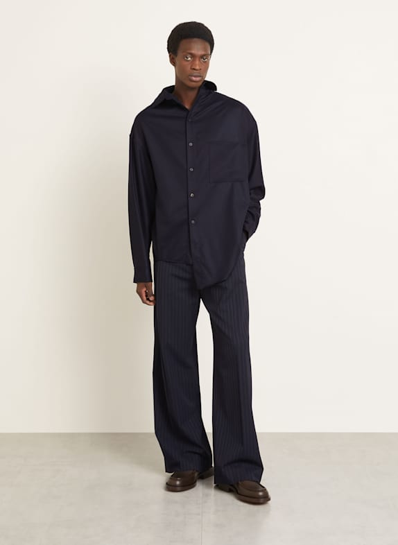 JACQUEMUS Shirt LA CHEMISE CUADRO Oversized Fit DARK BLUE
