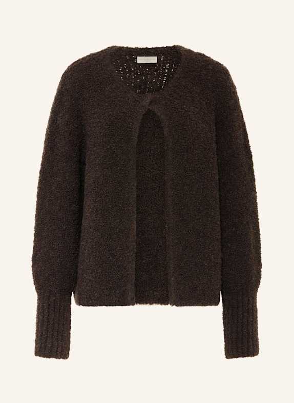 MILANO ITALY Bouclé cardigan DARK BROWN