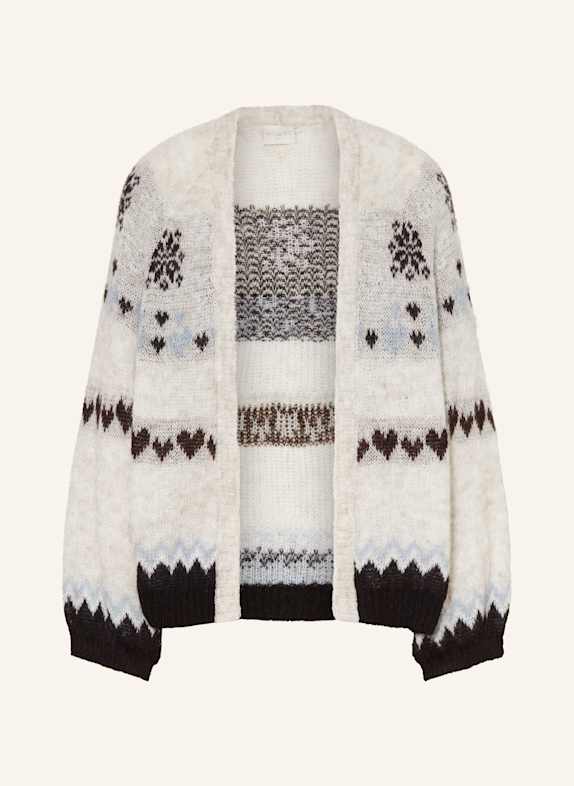 MILANO ITALY Knit cardigan LIGHT GRAY/ BLACK/ LIGHT BLUE