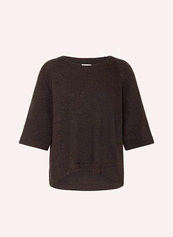 MILANO ITALY Knit shirt with wool DARK BROWN