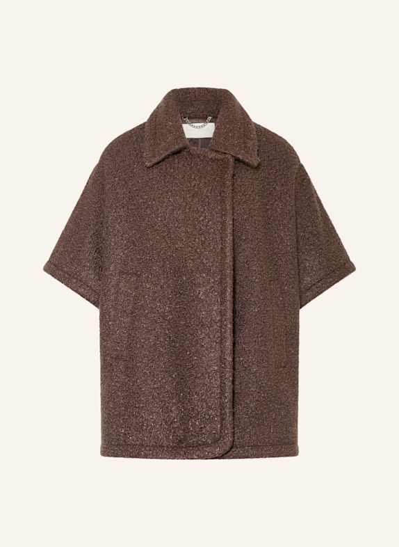 MILANO ITALY Bouclé cape BROWN