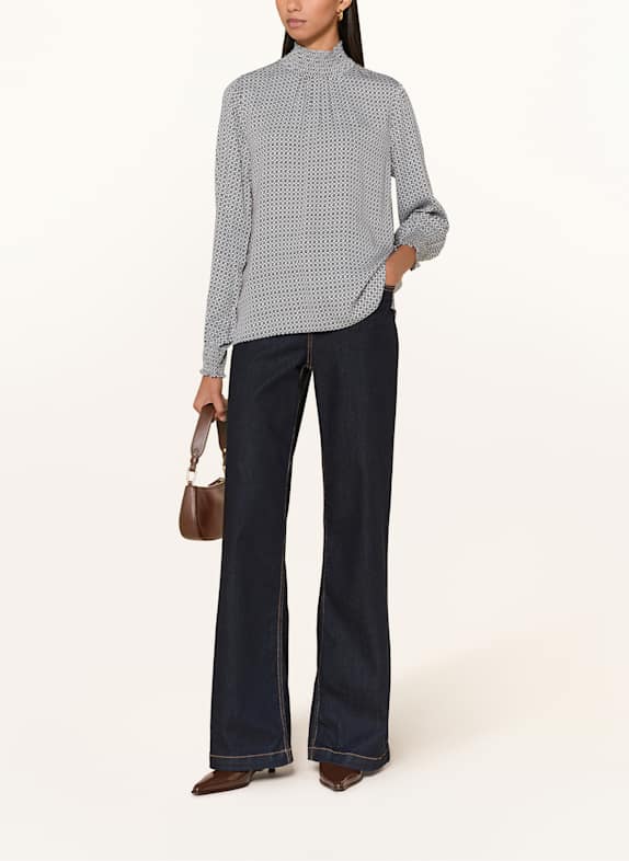 MILANO ITALY blouse WIT / ZWART / LICHTBLAUW