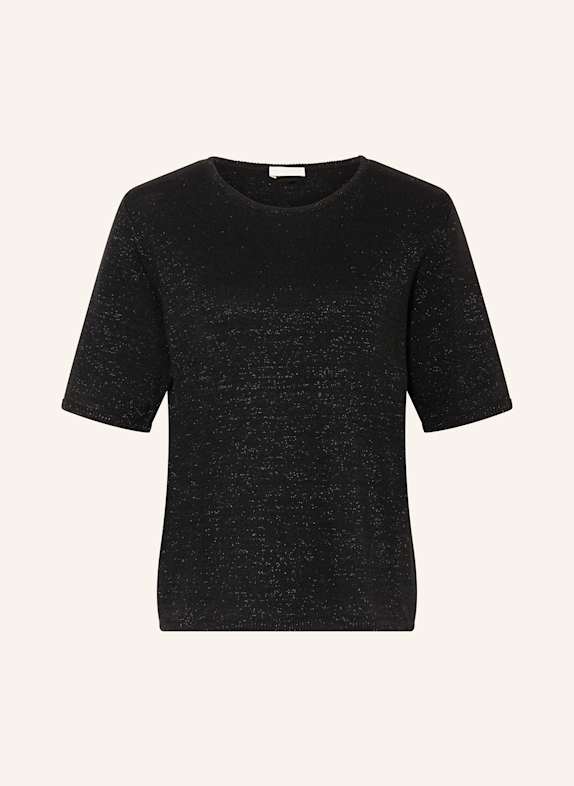 MILANO ITALY Strickshirt mit Glitzergarn SCHWARZ