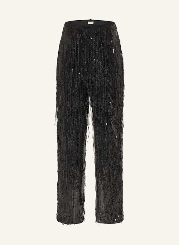MILANO ITALY Trousers with sequins 099 BLACK