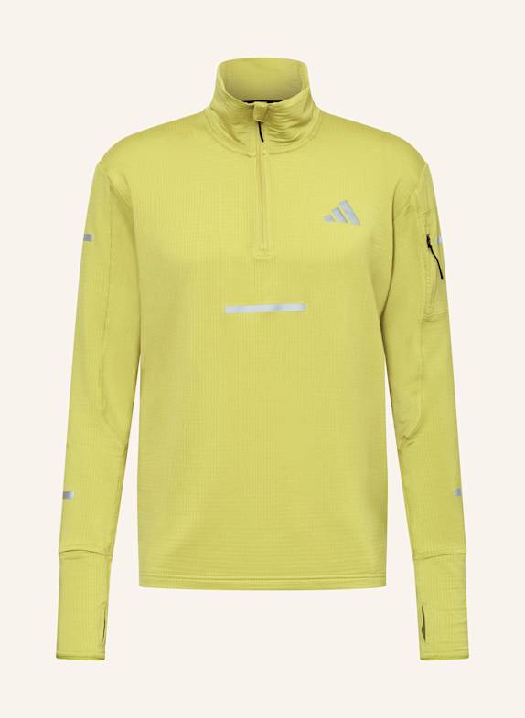 adidas Koszulka do biegania ADI365 CLIMAWARM+ HALF ZIP JASKRAWY ZIELONY