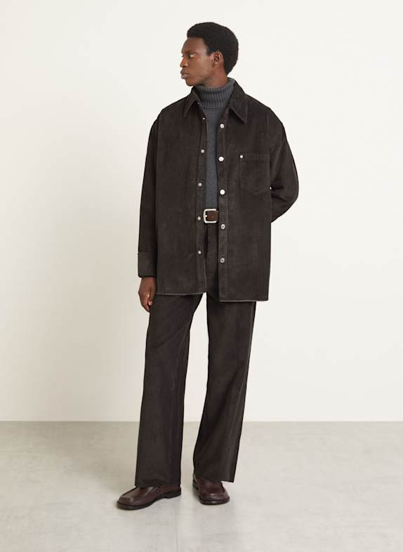 AMI PARIS Cord-overshirt DONKERGRIJS