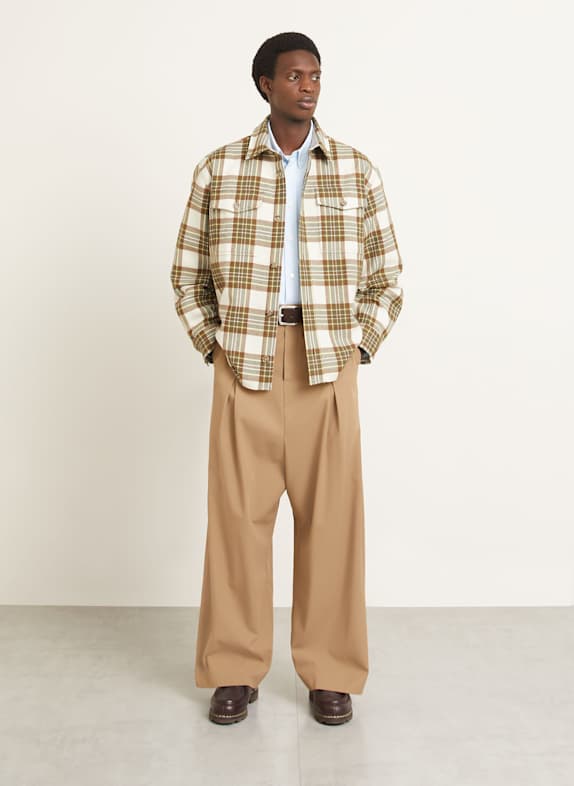 AMI PARIS Flanellen overshirt LICHTGEEL / BRUIN / GROEN