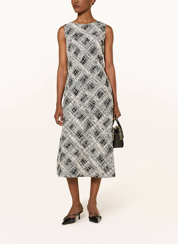 sara roka Bouclé-Kleid mit Glitzergarn SCHWARZ / ECRU