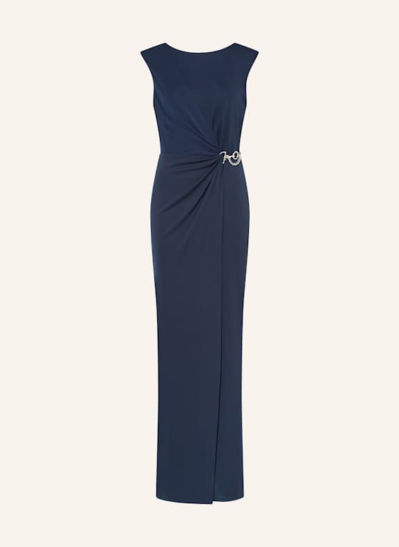 Blejzry a saka Večerní šaty z žerzeje TMAVĚ MODRÁ