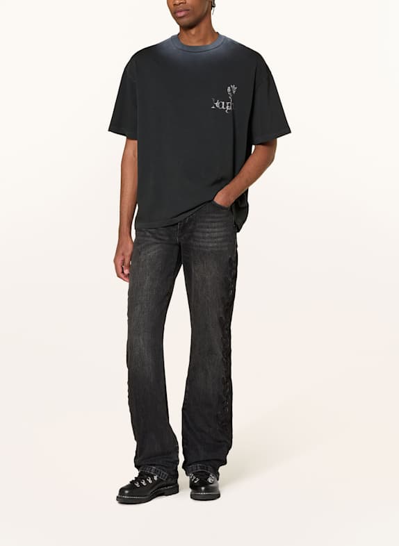 rough. T-shirt ZWART