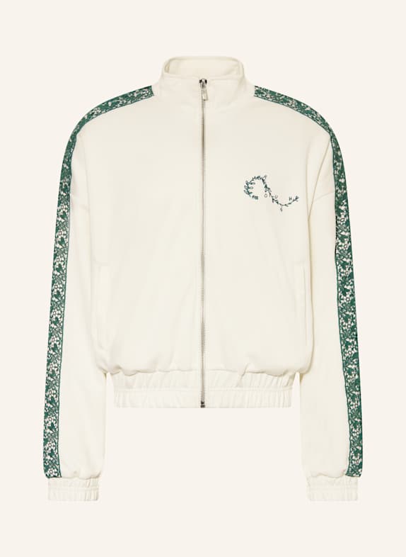 rough. Sweatjacke SKILES im Materialmix WEISS