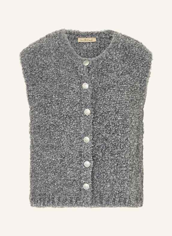 Smith & Soul Dzianinowa kamizelka z bouclé SZARY