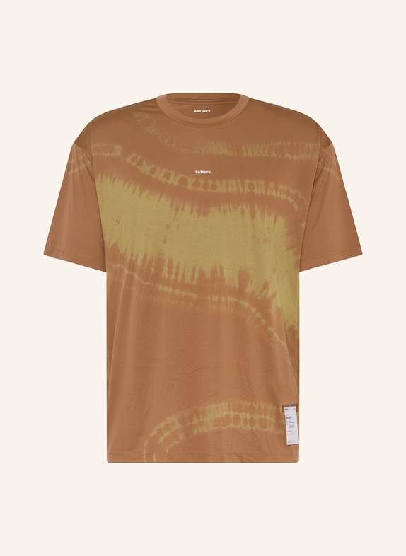 SATISFY Koszulka do biegania AURALITE™ PLEATED BRĄZOWY/ JASNOZIELONY