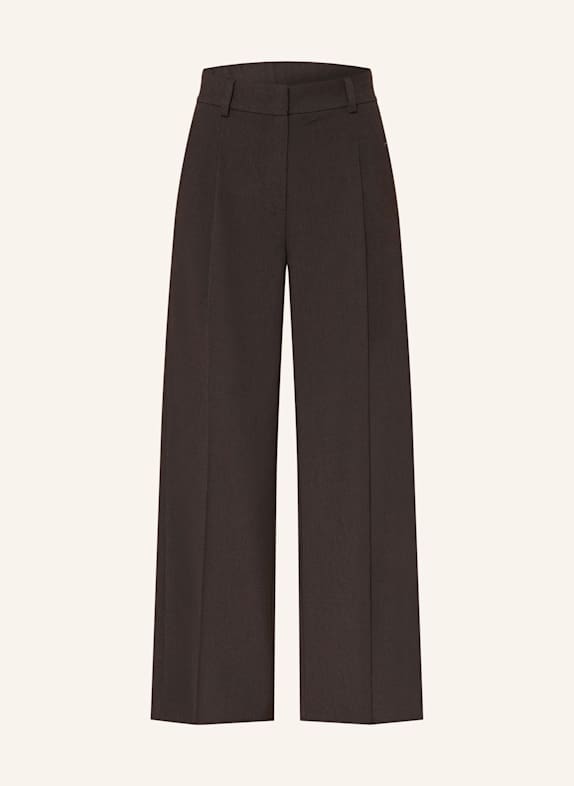 OPUS PANTS Wide leg trousers MOIRA SOUL DARK BROWN