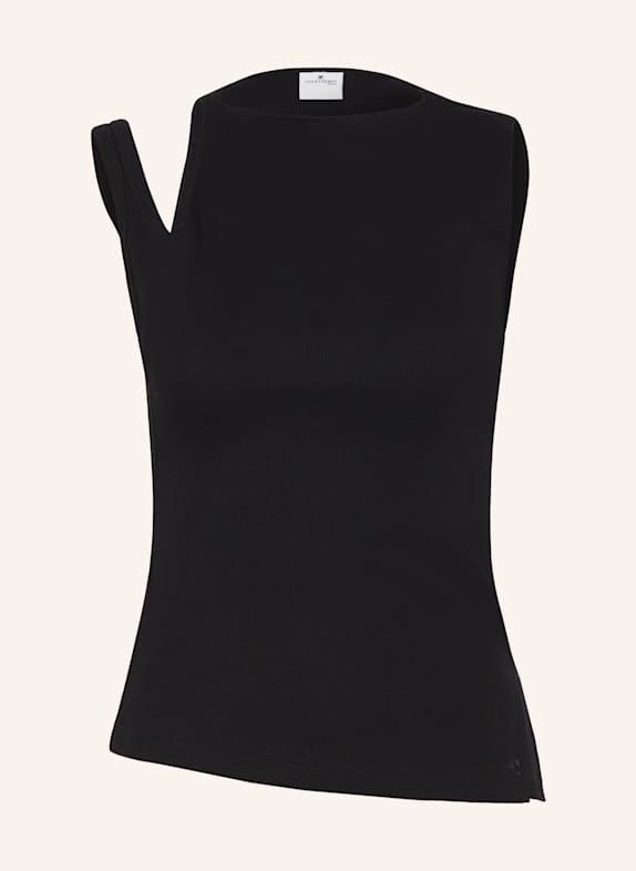 Courrèges Top TRANSVERSE z wycięciami CZARNY