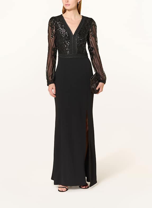 LIPSY Abendkleid mit Pailletten und Spitze SCHWARZ