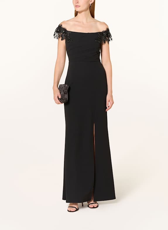 LIPSY Abendkleid mit Spitze und Schmucksteinen SCHWARZ