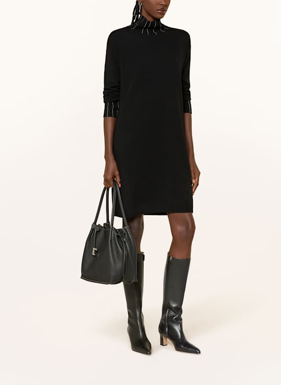 FABIANA FILIPPI Knit dress with decorative gems BLACK