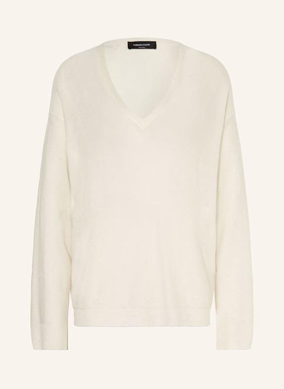 FABIANA FILIPPI Pullover mit Pailletten ECRU