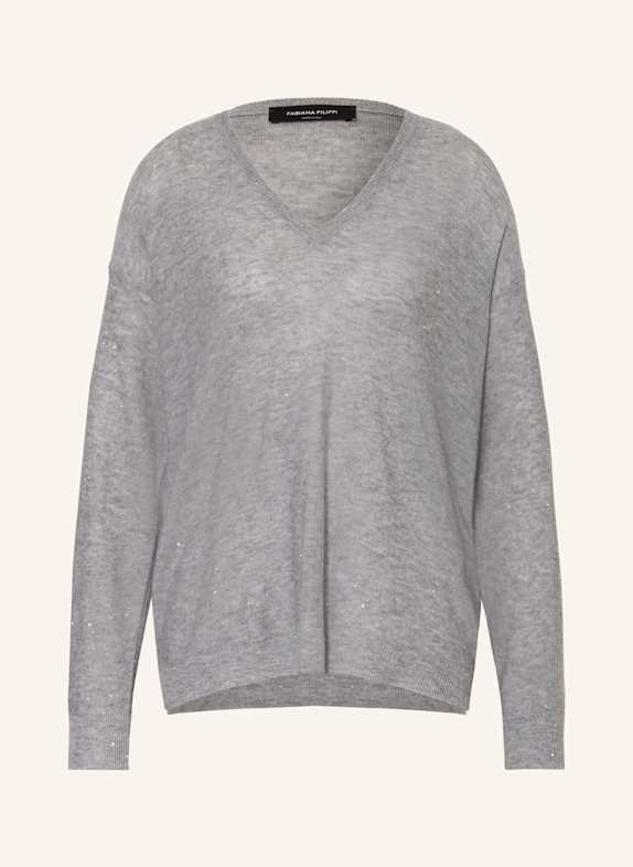 FABIANA FILIPPI Pullover mit Pailletten GRAU
