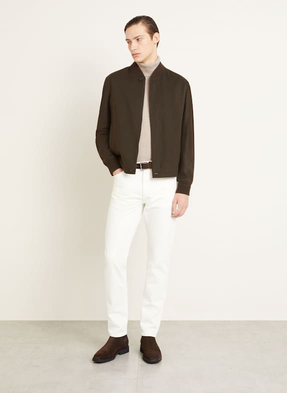 ZEGNA Trui met col van kasjmier BEIGE