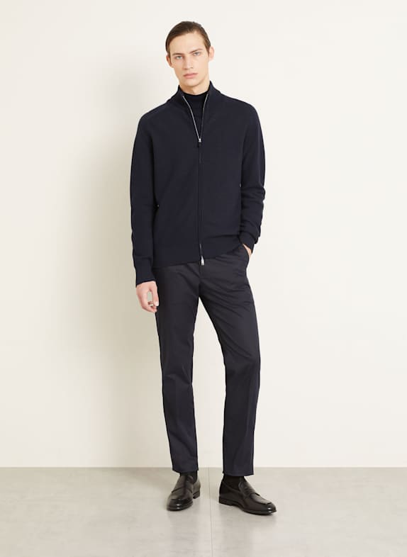 ZEGNA Gebreide vest met zijde DONKERBLAUW