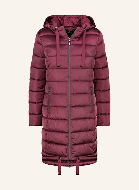 monari Steppmantel mit Schmucksteinen DUNKELROT