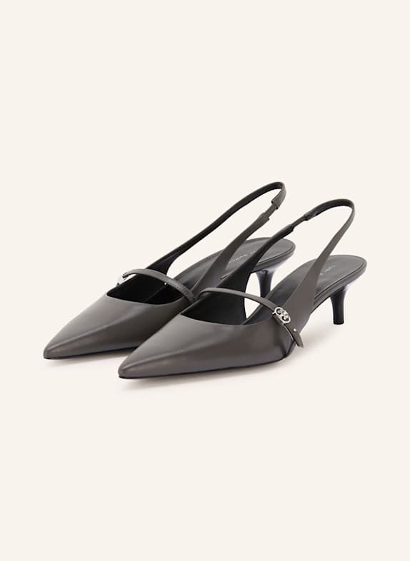 TORY BURCH Czółenka z odkrytą piętą CZIEMNOSZARY