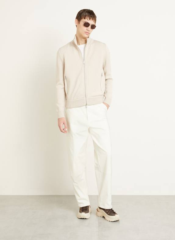 MONCLER Daunenjacke im Materialmix CREME