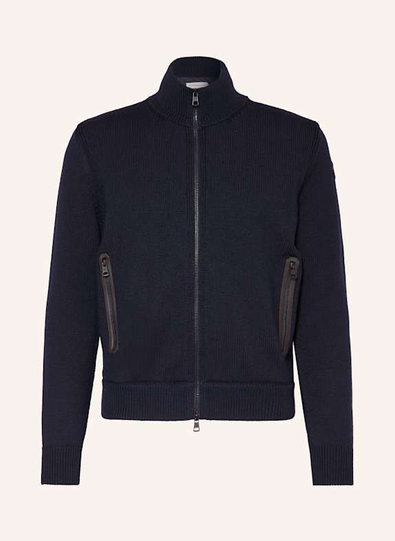 MONCLER Daunenjacke im Materialmix DUNKELBLAU