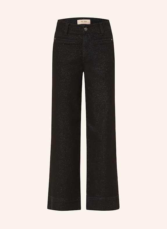 MOS MOSH Wide leg jeans MMSOEY SHIMMER with glitter yarn 801 BLACK
