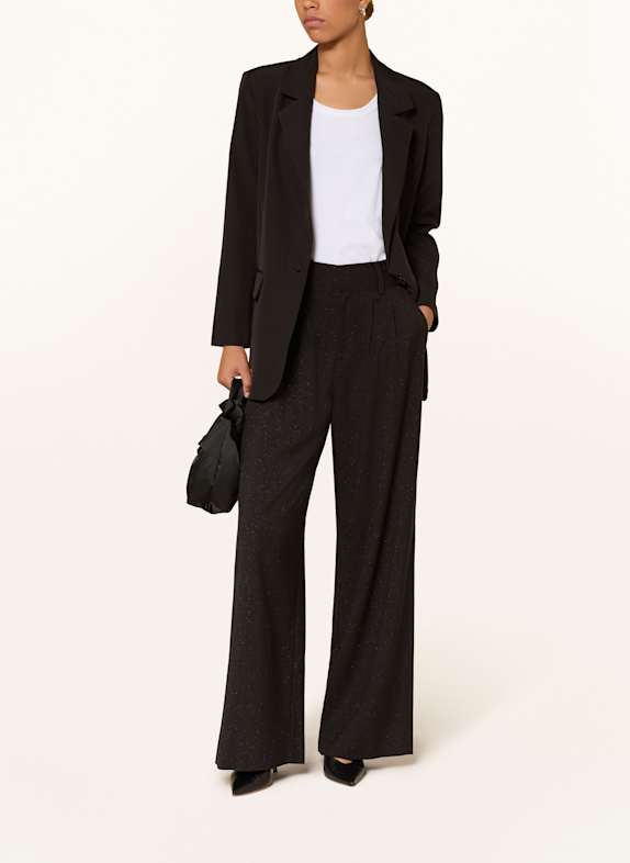 MOS MOSH Broek MMEVIE BELLEVUE met glittergaren ZWART