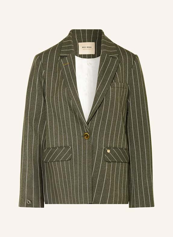 MOS MOSH Blezer MMELLY PRIA ZIELONY / BIAŁY / OLIWKOWY