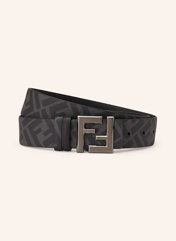 FENDI Leather belt GRAY/ DARK GRAY