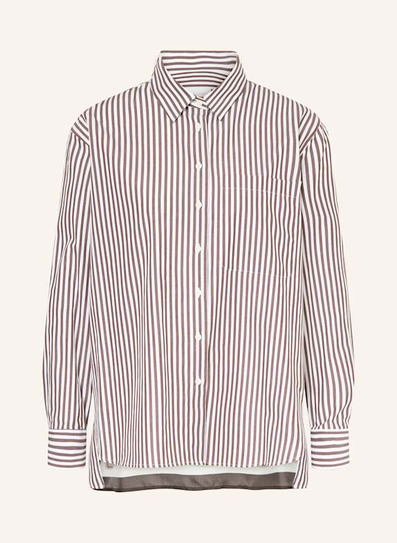 ROBERT FRIEDMAN Hemdbluse SOPHIE im Materialmix WEISS / BRAUN / GRÜN