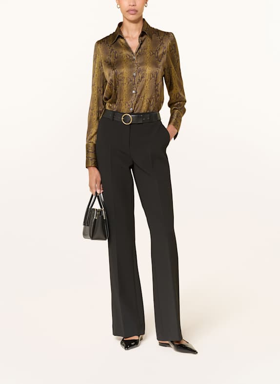 ROBERT FRIEDMAN Overhemdblouse SANDY van satijn OLIJF / KAKI