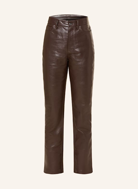 ANINE BING BRUNO leather trousers DARK BROWN