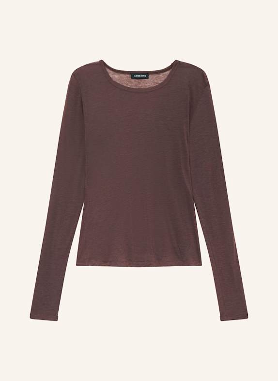 ANINE BING MONA sweat dress with 3/4 sleeves DARK BROWN