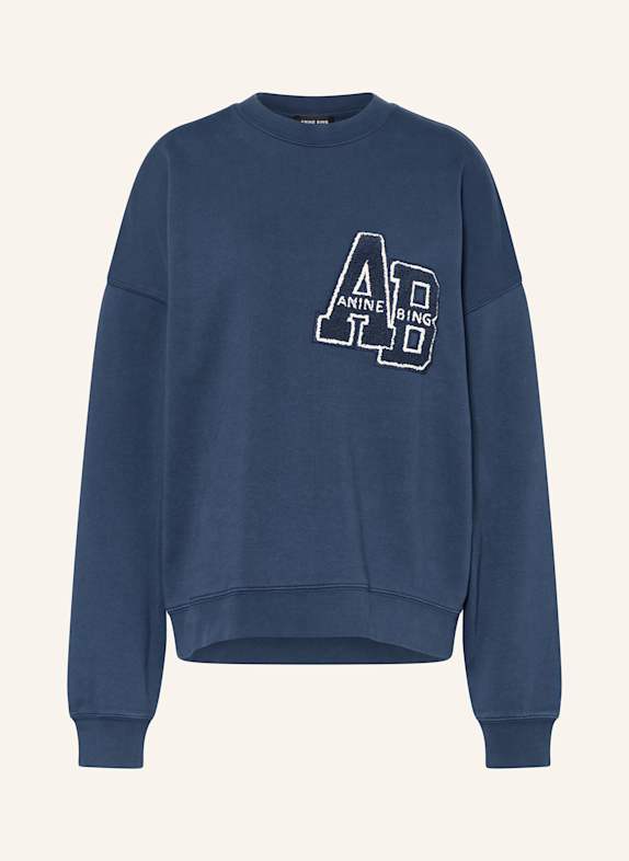 ANINE BING Oversized sweatshirt MILES DARK BLUE/ WHITE