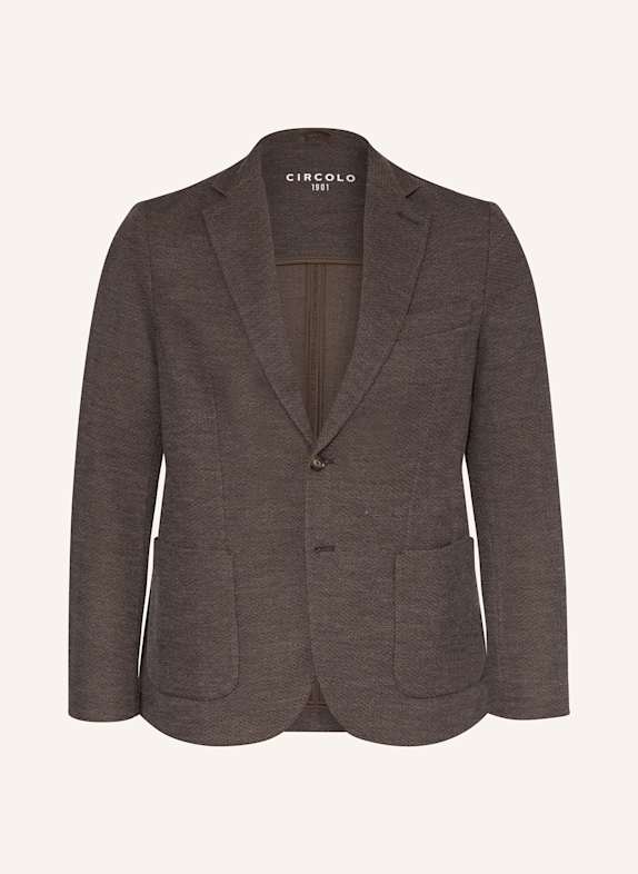 CIRCOLO 1901 Marynarka z dżerseju slim fit CIEMNOBRĄZOWY