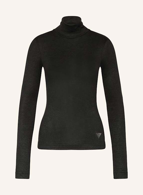 GUESS Longsleeve LICIA mit Schmucksteinen SCHWARZ