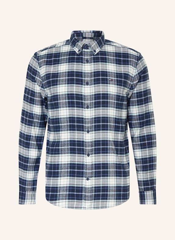 TOMMY JEANS Flanellhemd Regular Fit DUNKELBLAU / WEISS / MINT