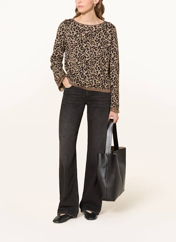 monari Pullover mit Glitzergarn SCHWARZ / BRAUN / CREME