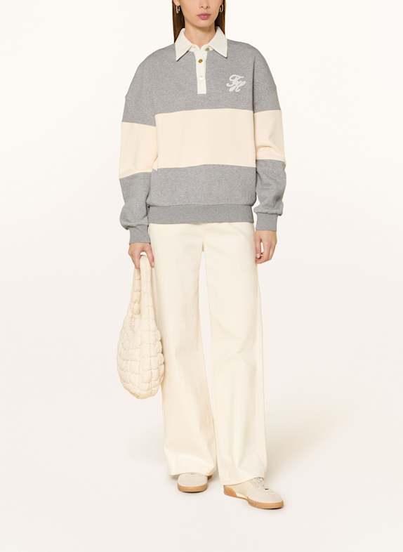 TOMMY HILFIGER rugbyshirt WIT / GRIJS