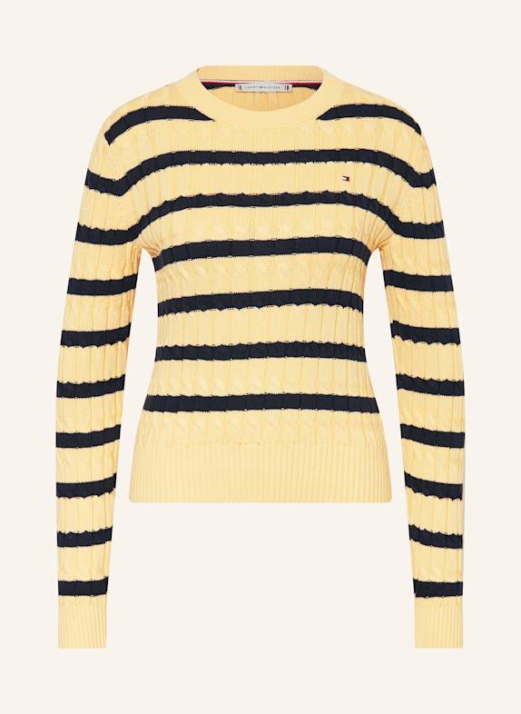 TOMMY HILFIGER Sweater LIGHT YELLOW / DARK BLUE