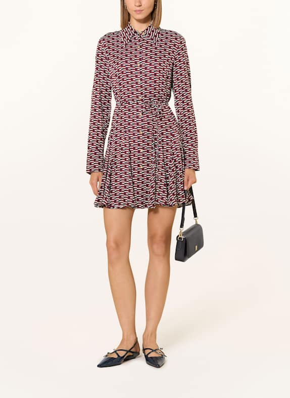 TOMMY HILFIGER Hemdblusenkleid DUNKELBLAU / DUNKELROT / WEISS
