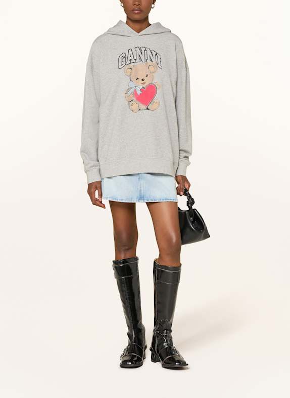 GANNI oversized hoodie GRAY