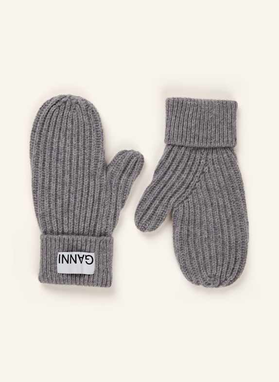 GANNI Rękawiczki SZARY