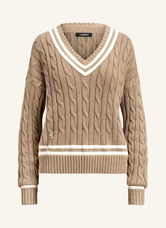 LAUREN RALPH LAUREN Svetr ČERNOŠEDÁ/ BÍLÁ